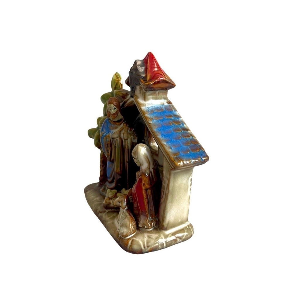 Vintage Holy Family Nativity Porcelain Christmas Scene Figurine Xmas Monument - Picture 2 of 4